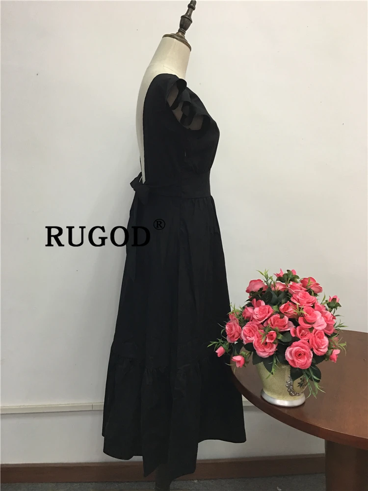 RUGOD элегантные Песчаный пляж макси платья без спинки спиной для женщин корейские шикарные оборки бабочка sleevee вечерние платья vestidos boho Стиль платье женское платье летнее