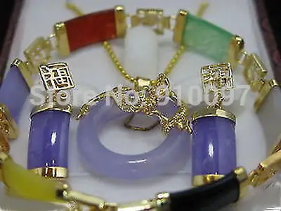 &gt Очаровательная нефрита ожерелье серьги браслет набор|bracelet blue|necklace furnecklace tag |