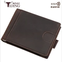 men travel wallet genuine leather bags 2019 man fashion crazy horse leather brand short mini money clips business wallet bags