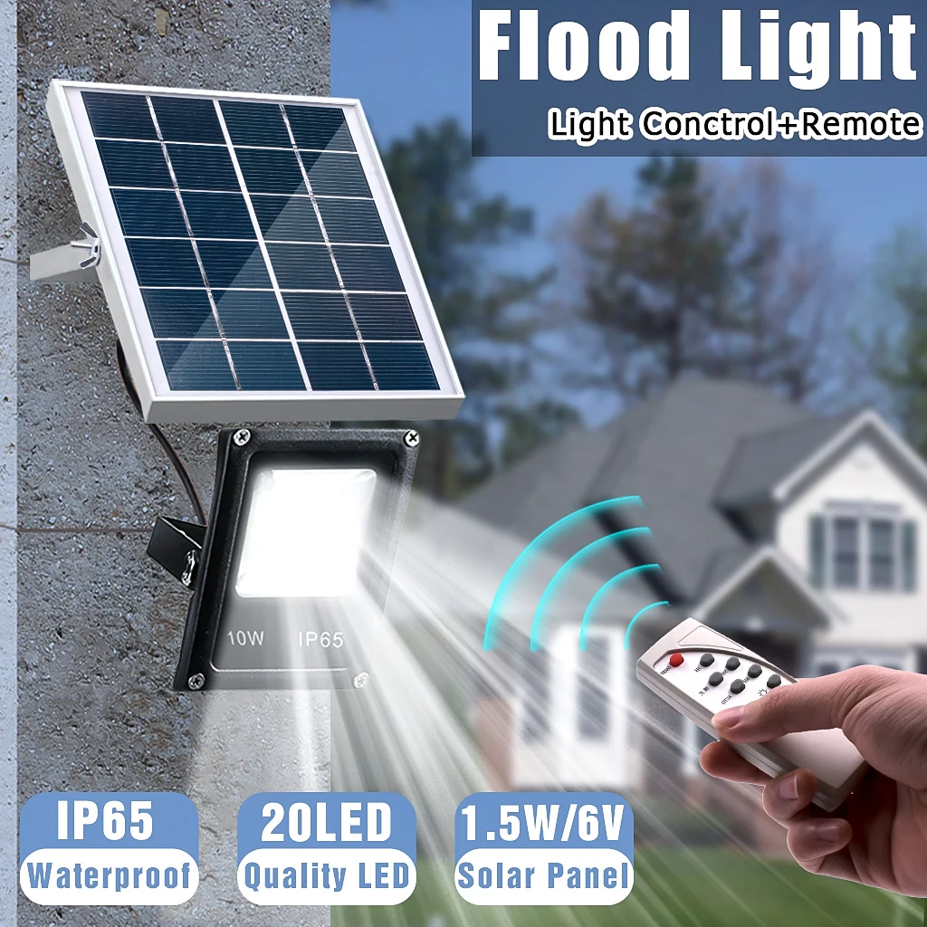 IP65 Водонепроницаемый светодиодный прожекторы с солнечной батареей 10W6V пульт дистанционного управления+ таймер+ светильник ing контроль открытый светильник Светодиодный точечный светильник садовый светильник