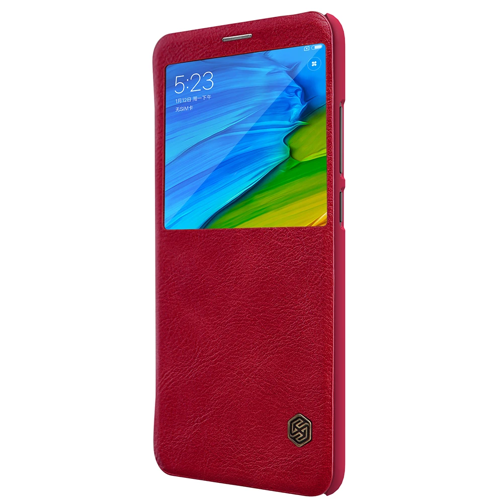 Флип чехол для Xiaomi Redmi Note 5 Pro Nillkin серия Qin из искусственной кожи Pro|Чехлы-книжки| |