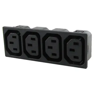 

4-Way IEC 320 C20 Male 3 Terminals Outlet Power Socket AC 250V 10A
