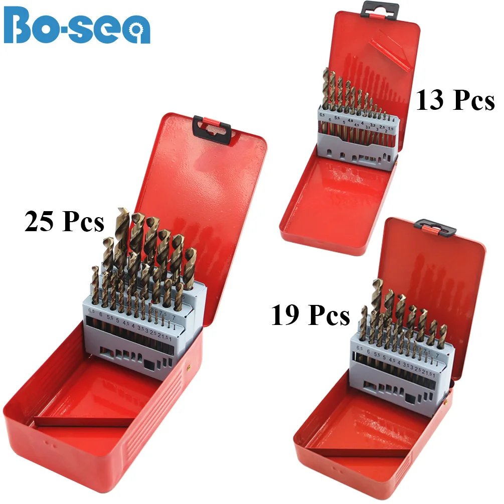 13/19/25 Pcs Cobalt HSS M35 Twist Drill Hole Stainless Steel Tool Set Whole Ground Metal Reamer Tools Iron Box High Quality | Инструменты