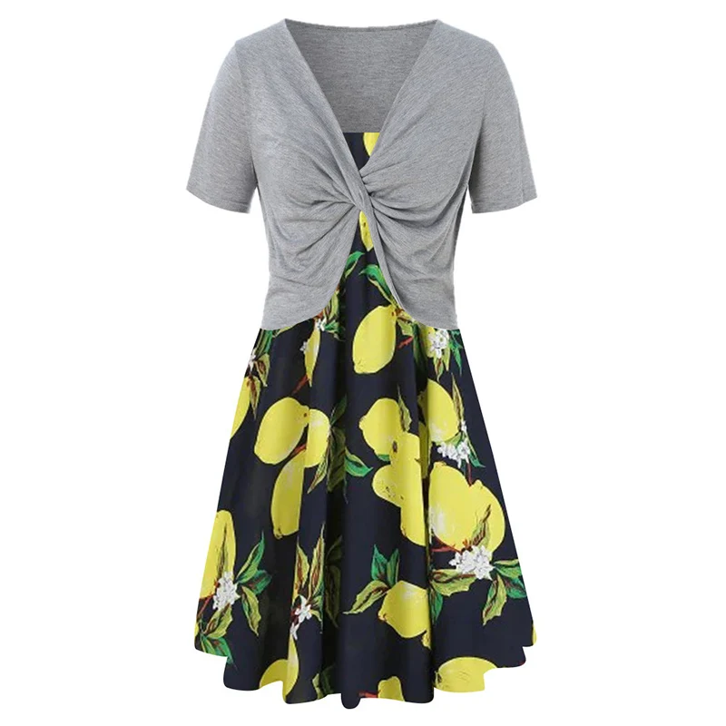 Летние комплекты из двух предметов женское платье и v образным вырезом Болеро