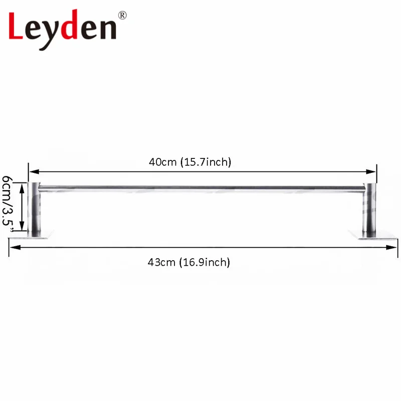 40cm Leyden SUS 304 держатель для полотенец из нержавеющей стали 3 м самоклеющиеся банные полотенца бар матовый никель вешалка для полотенец аксессуары для ванной комнаты - Цвет: 40cm