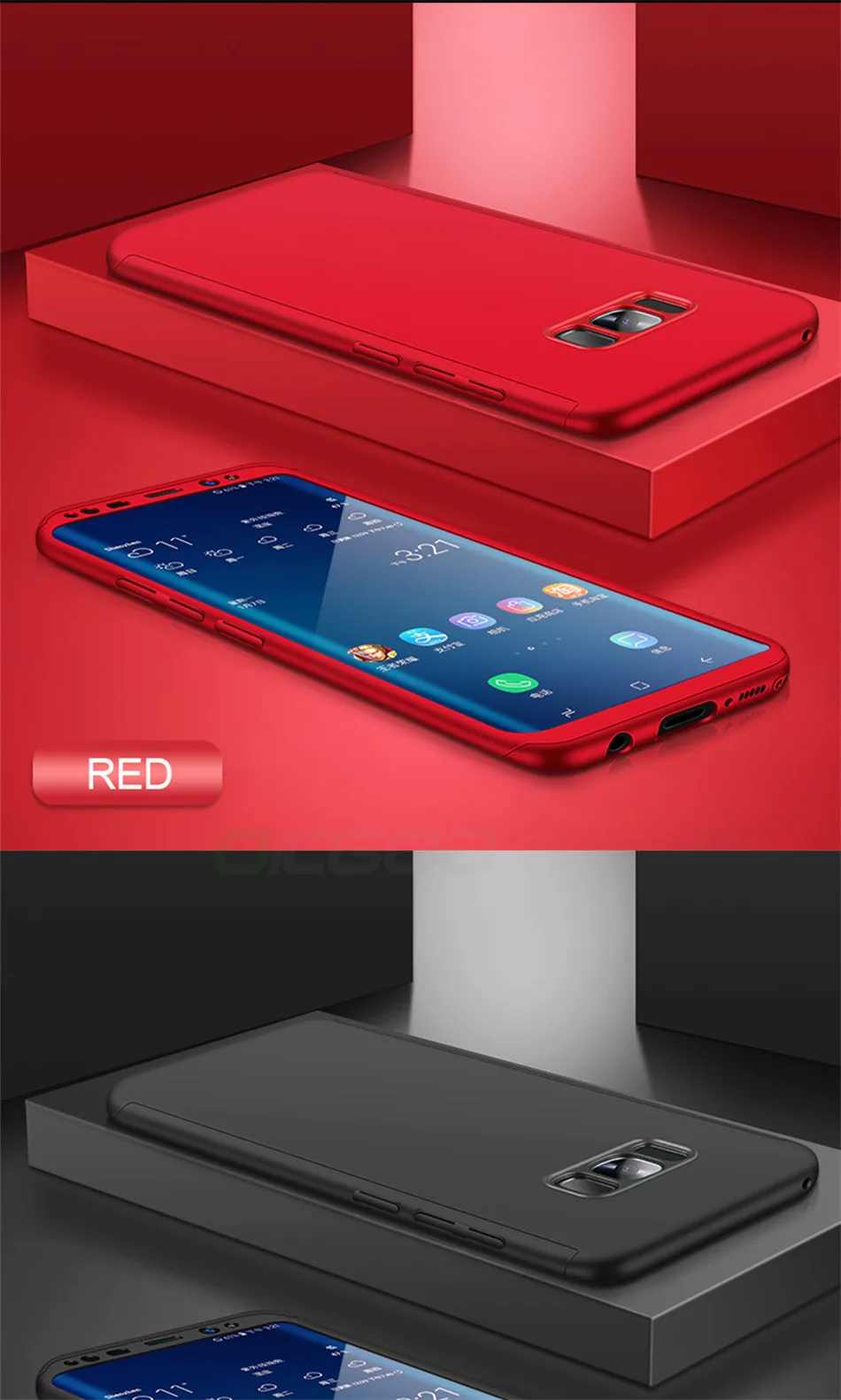 OICGOO 360 полный защитный чехол для телефона для samsung Galaxy S10 S9 S8 Plus S7 Edge чехол для Galaxy Note 9 8 S10E S9