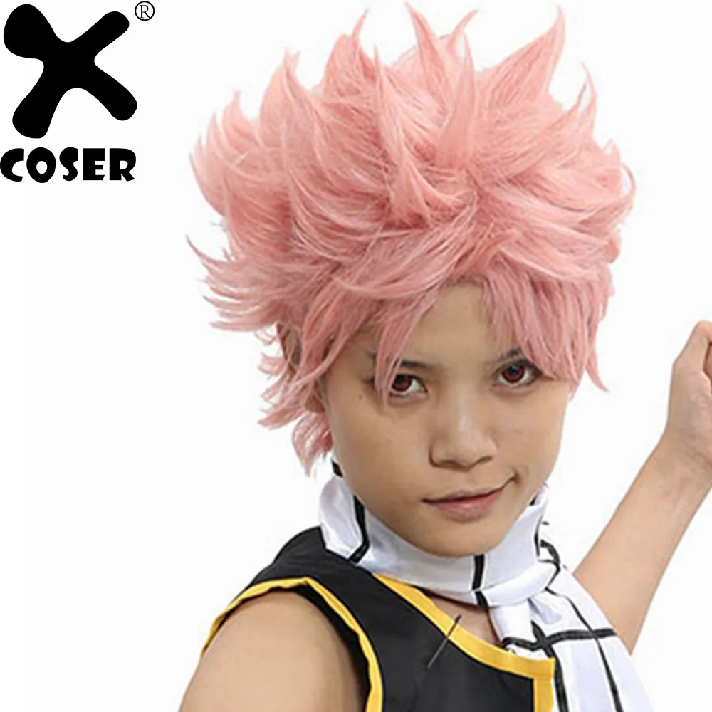 XCOSER Феи хвост костюм аниме Нацу для косплея розовые волосы головной убор на