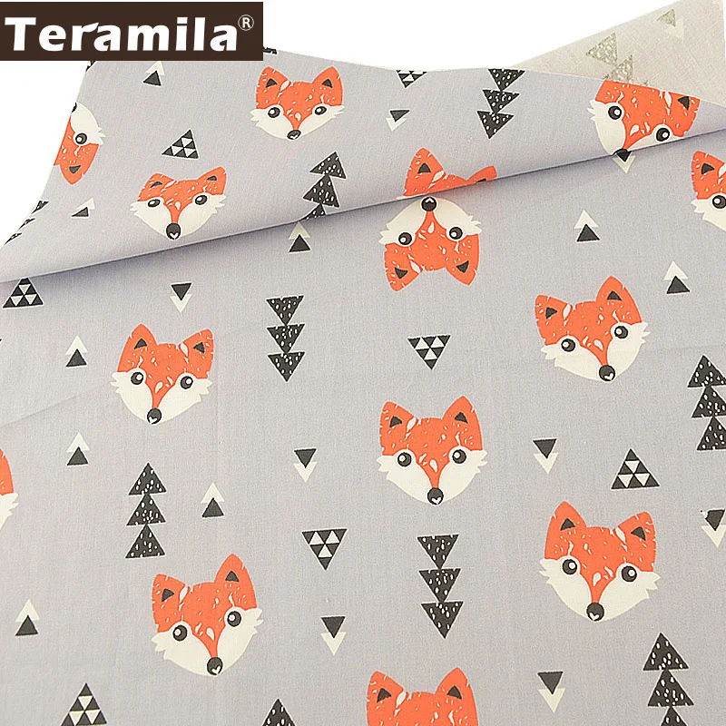 Teramila серый Tissu Tecido материал животные Стиль стежка саржа DIY ремесло хлопчатобумажная ткань для шитья тела Скрапбукинг