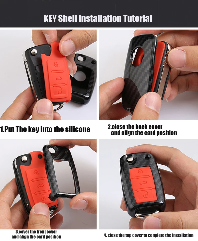 Автомобильный брелок 4 кнопки чехол для автомобильной клавиатуры Ford Carbon Red /Black /Blue