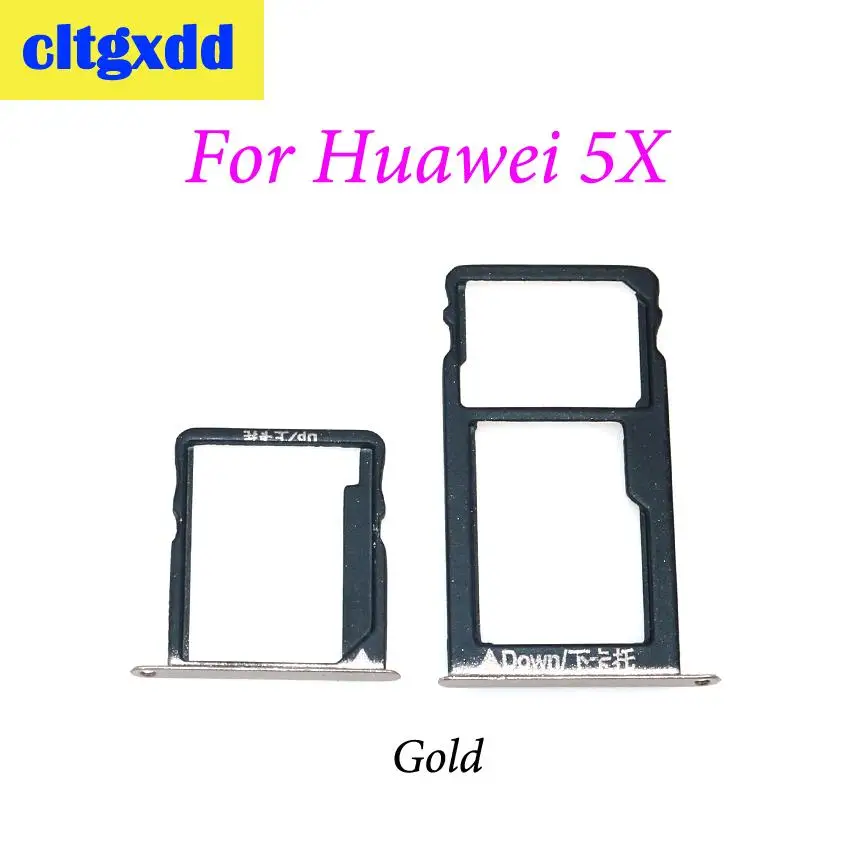 For Huawei 5X Gold Cltgxdd лоток для sim-карт+ Nano SIM& Micro SD для huawei Honor 5C 5X 6X устройство для чтения sim-карт слот Держатель Замена частей - Цвет: For Huawei 5X Gold