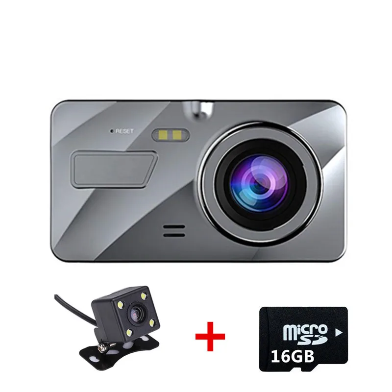 " ips Двойной объектив автомобиля регистраторы FHD 1080 P приборной панели Камера 170 градусов вождения автомобиля DVR Регистраторы G- сенсор Парковка монитор WDR A1