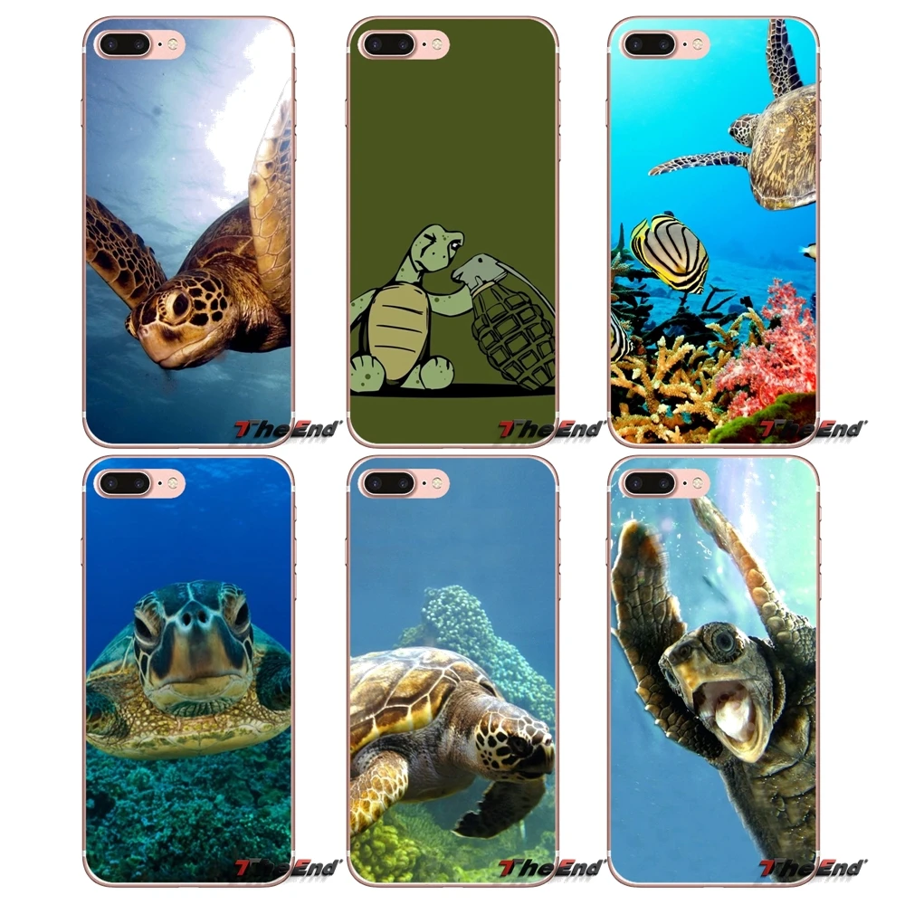 Силиконовый чехол для телефона funny sea turtle iPhone X 4 4S 5 5S 5C SE 6 6S 7 8 Plus Samsung Galaxy J1 J3 J5 J7 A3 A5