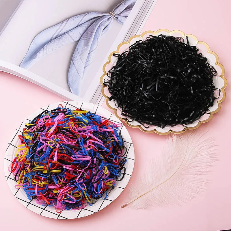 Two colors4 1000pcs 1000 шт./лот, большой круг, одноразовые, для взрослых и детей, ТПУ, резинка для хвоста, резинка для волос, кольцо для волос для девочки, головной убор для девочки - Цвет: Two colors4 1000pcs