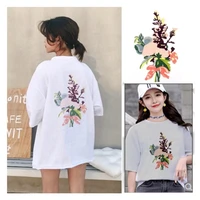 fashion wild peony embroidery large flower cloth stickers clothing t shirt skirt diy models hole repair ding stickers decoration