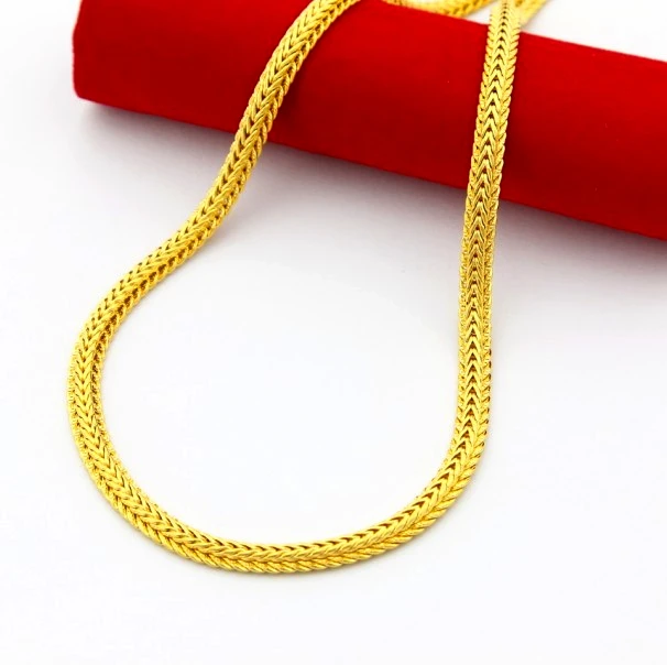 Цепочка Из золота 24 к для мужчин и женщин ожерелье из цепи GP 5 мм цвет чистое