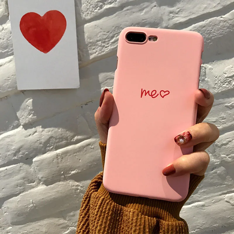Милое маленькое сердце любви Простой Чехол матовый для iPhone 7 8 Plus X 6 6s письмо ПК