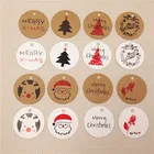 Круглые бирки ручной работы, 100 шт.лот, диаметр 3 см, различные стили, рождественские свадебные этикетки, крафт-лист, бумажная бирка