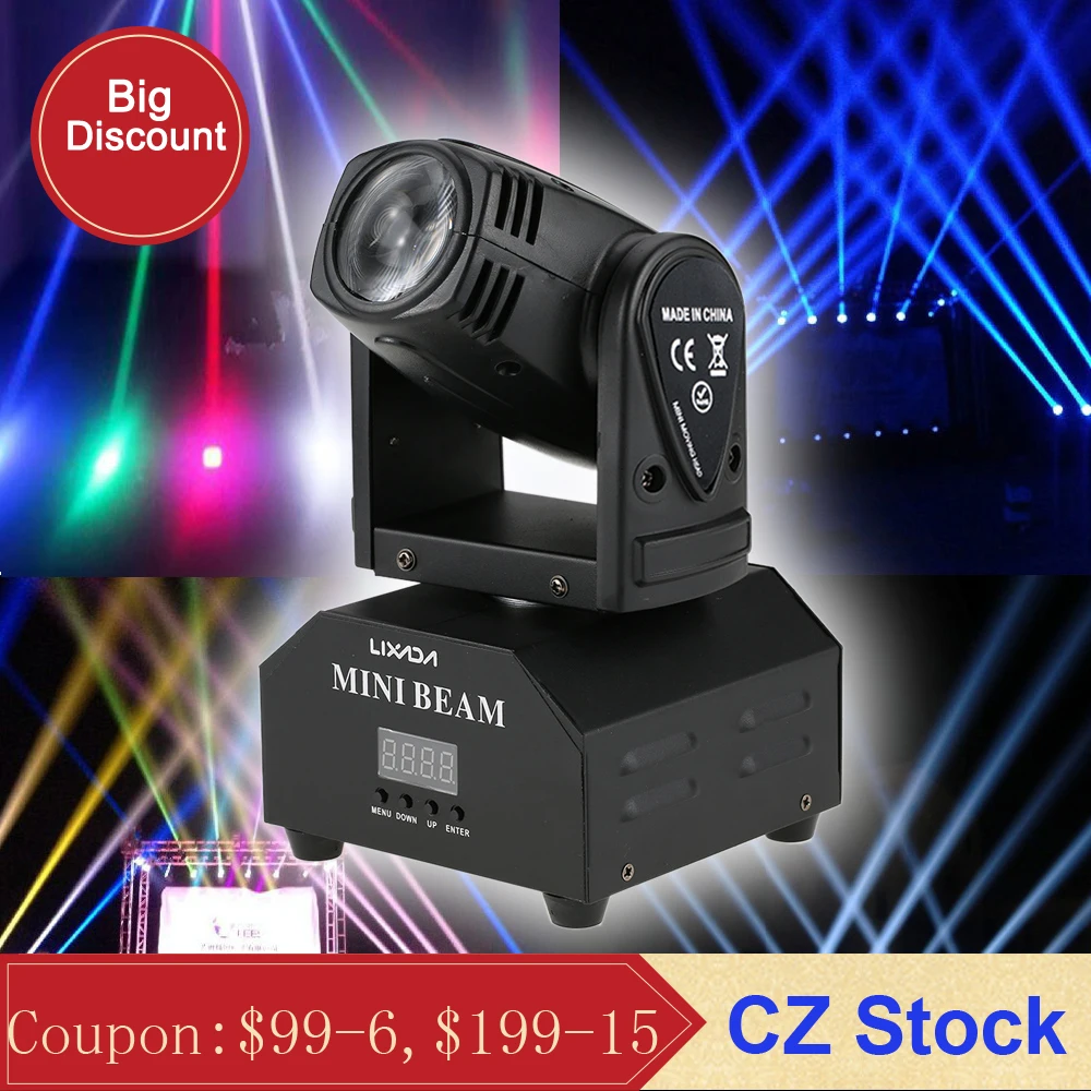 Lixada 50 Вт светодиодный сценический эффект лампа движущаяся голова DMX512 Звук Активированный 11/13 каналы RGBW Луч света для диско KTV клуб вечерние