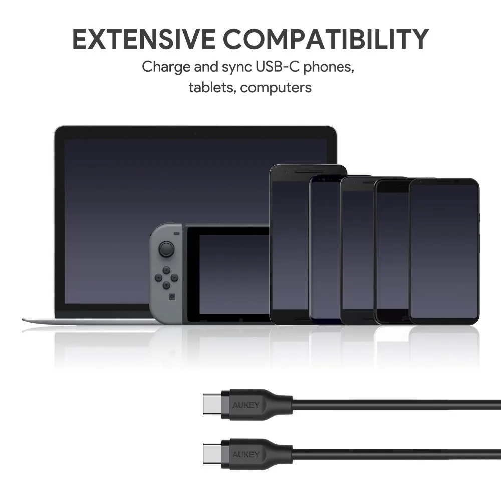AUKEY usb Тип C кабель м 1 8 3A тип c быстрый USB мобильный телефон дата зарядное