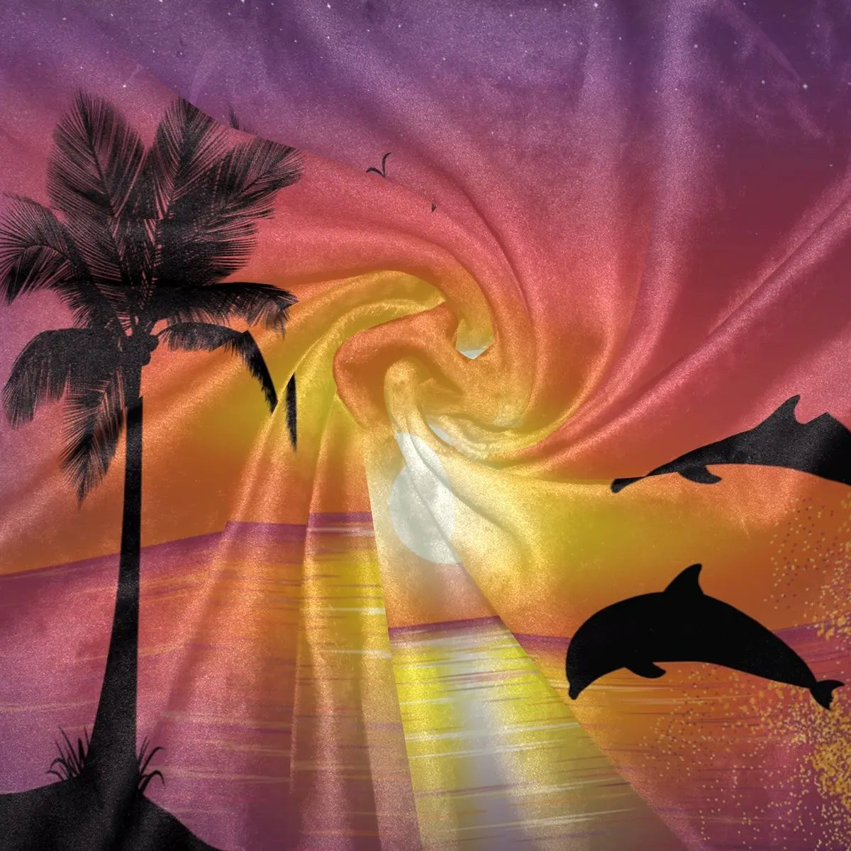 Тропические пальмы Dolphin Sunset Одеяло мягкий теплый уютный кровать диван легкий