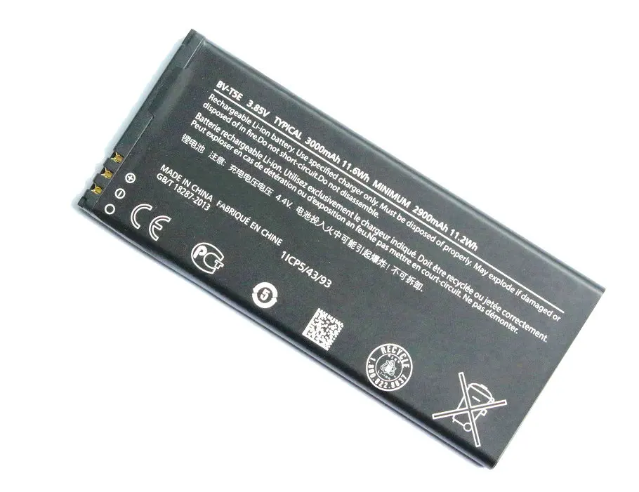 2x3000mAh BV T5E / BVT5E запасная батарея + универсальное зарядное устройство для Microsoft Lumia