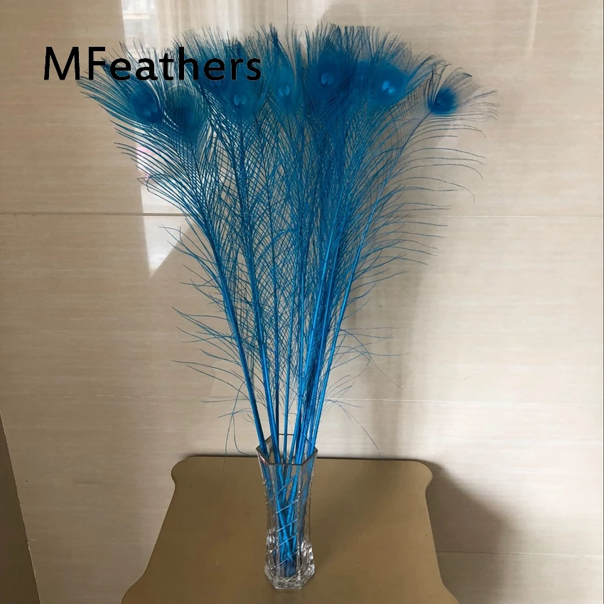 1000 pcs Turquoise Blue Bulk Centerpieces Long Peacock tails Feather Cheap for Decoration Christmas Costume Wedding Wholesale | Дом и сад