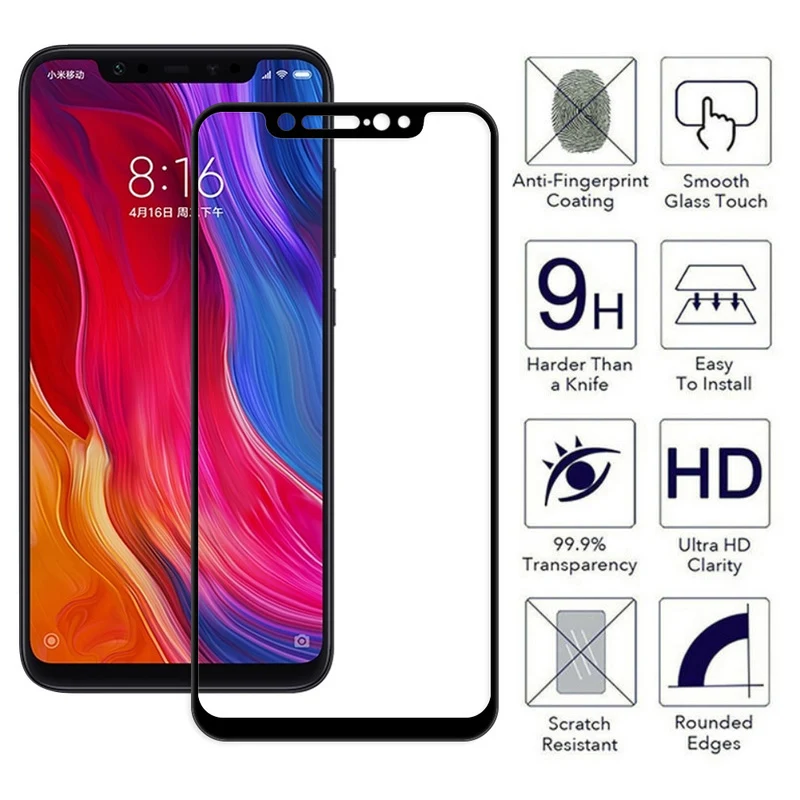 Закаленное стекло для Xiaomi mi 8 Защита экрана Mi8 lite Youth xiomi xaomi mi8 pro полное покрытие