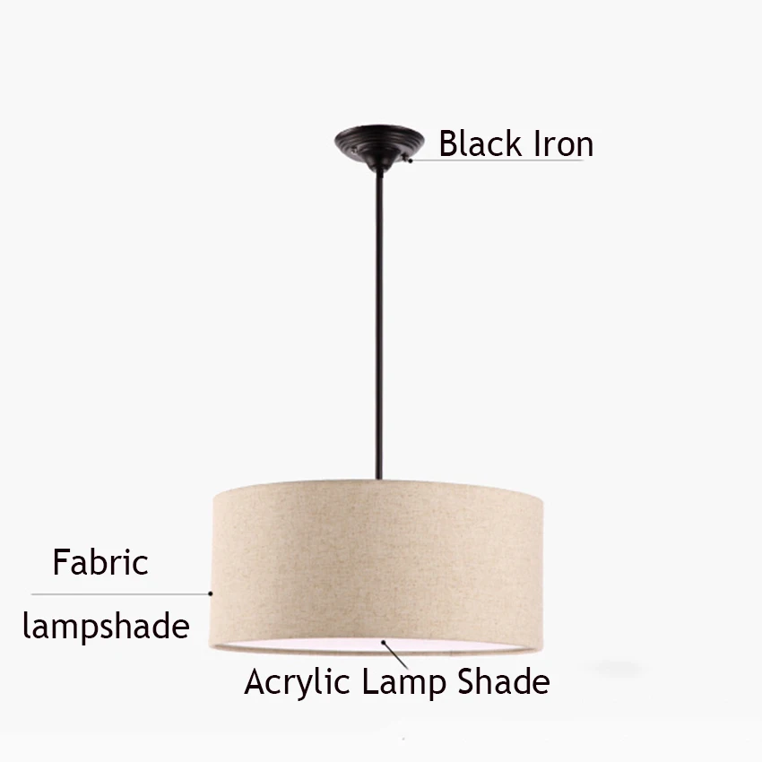 Современная ткань подвесные светильники абажуры подвесной светильник для