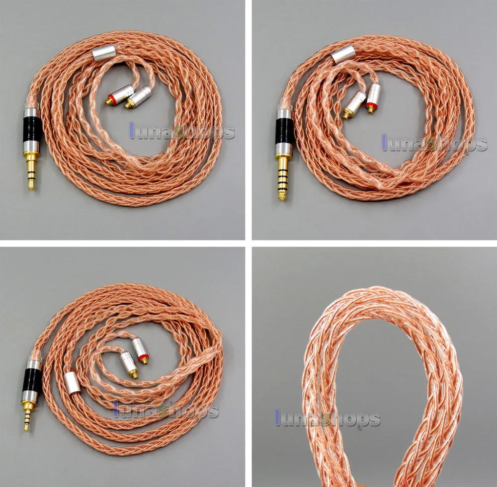 

8 core 2.5mm 3.5mm 4.4mm Balanced MMCX Pure OCC Copper Earphone Cable For Shure SE535 SE846 Se215 Custom 5 12 BA LN006041