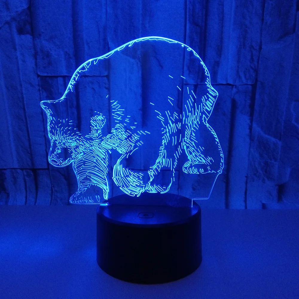 Новый светильник Polar Bear 3d в виде животных рождественские подарки 3D ночник с USB 7 - Фото №1