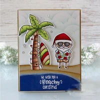 christmas beach santa claus clear stamps seal for scrapbooking decorative cards making paper crafts supplies transparent stamps