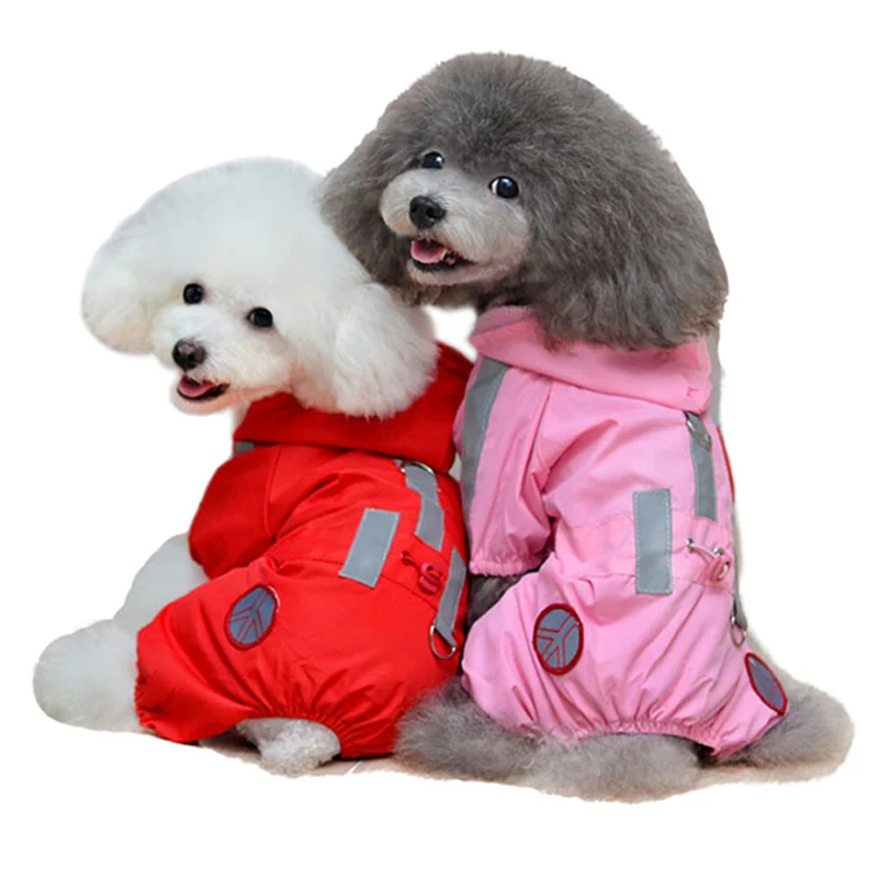 Fashion Pet Dog Clothes Raincoat Waterproof Puppy Jacket Coat Rain Coats With Glisten Clothes Bar Raincoat For Dogs 14S6
