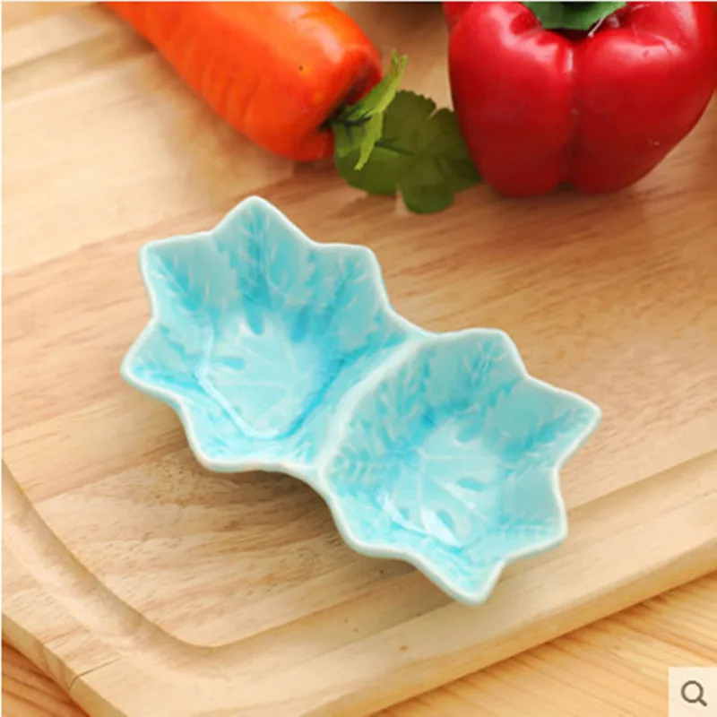 Двойная решетка глазурь Керамическая маленькая посуда кетчуп приправа поднос