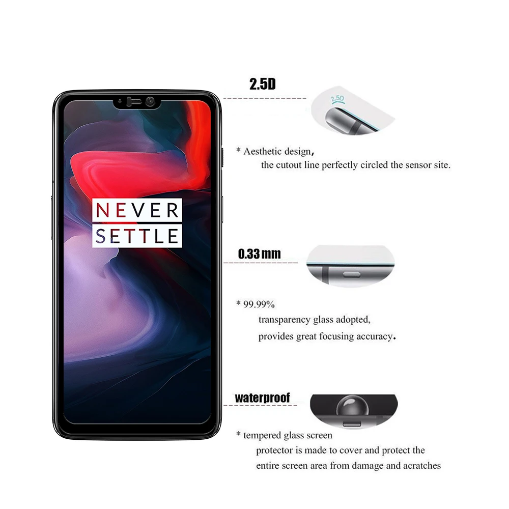 Для Oneplus 6 Экран протектор Закаленное Стекло фильм полное покрытие 3D 0 26 мм 9 H