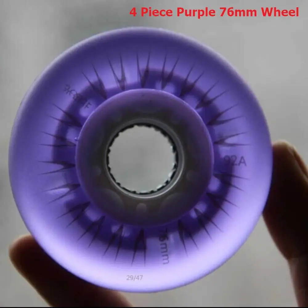 4 Piece Purple 76mm SzBlaZe 4 шт. 92A светодиодные мигающие встроенные колеса для коньков 72 мм 76 мм 80 мм PU раздвижные колеса для волновой доски, колесико для уличного серфинга - Цвет: 4 Piece Purple 76mm