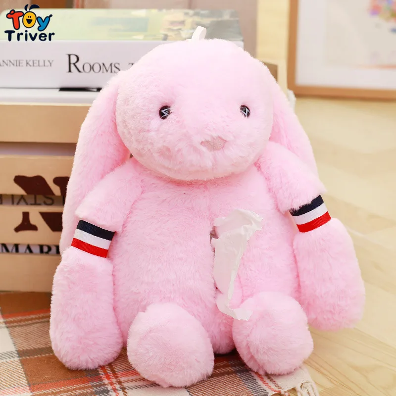 pink Loppy кролик кулон плюшевая игрушка Triver чучело кукла тканевая Коробка Чехол для салфеток бумажный держатель для дома и офиса украшение автомобиля подарок - Цвет: pink