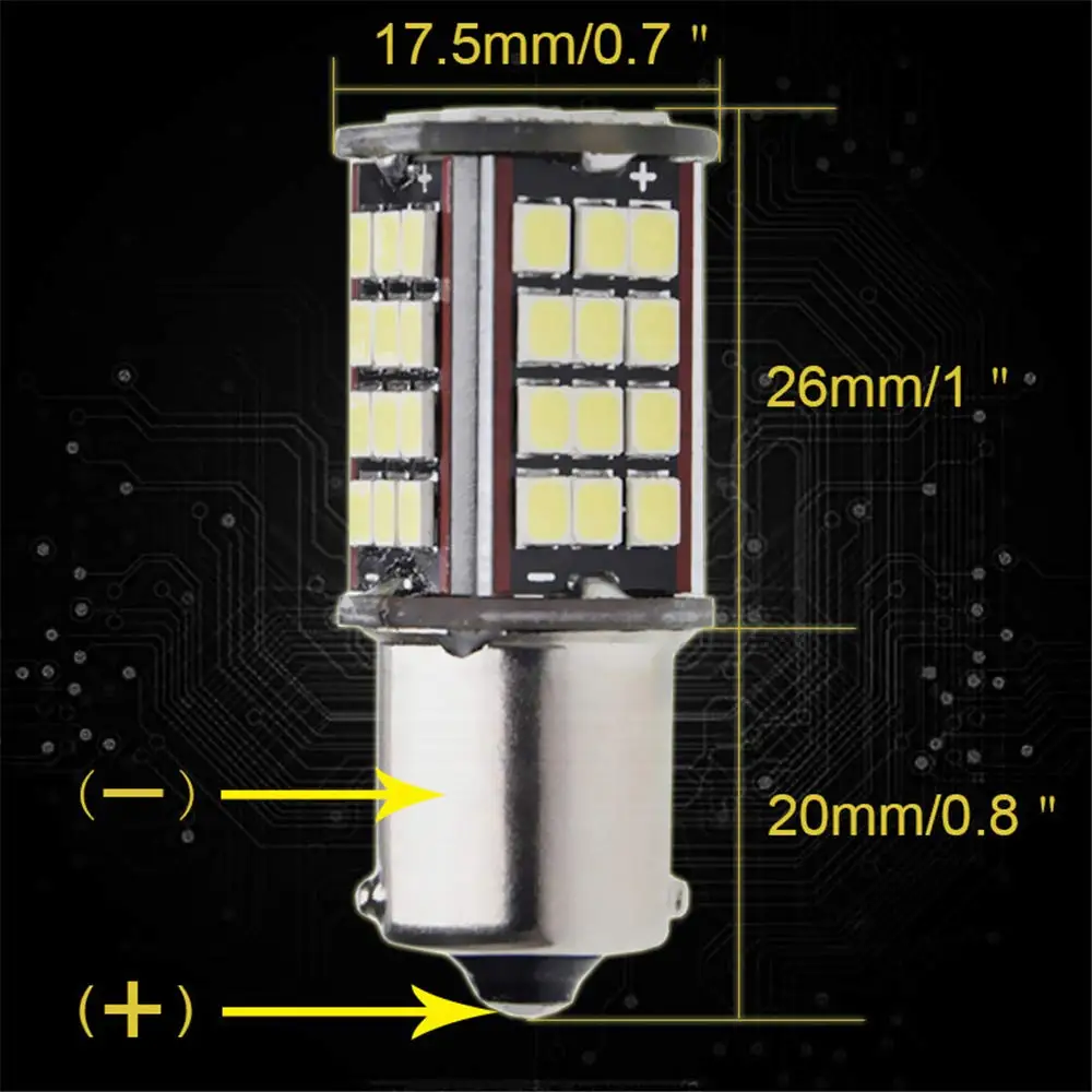 2x6V 10 30V 1156 BAU15S светодиодный 2835 Лампы BA15S P21W S25 6000K Резервное копирование светильник