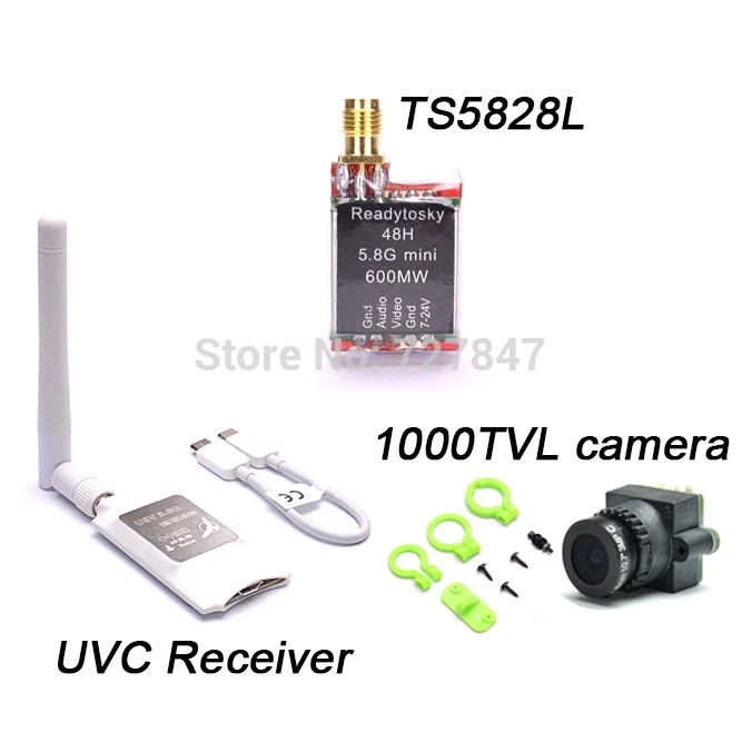 UVC TS5828L Camera Мини 5,8G FPV приемник UVC видео нисходящий OTG VR Android телефон+ TS5828L+ 1000TVL линия 2,8 мм NTSC PAL w/камера объектив сиденье - Цвет: UVC TS5828L Camera