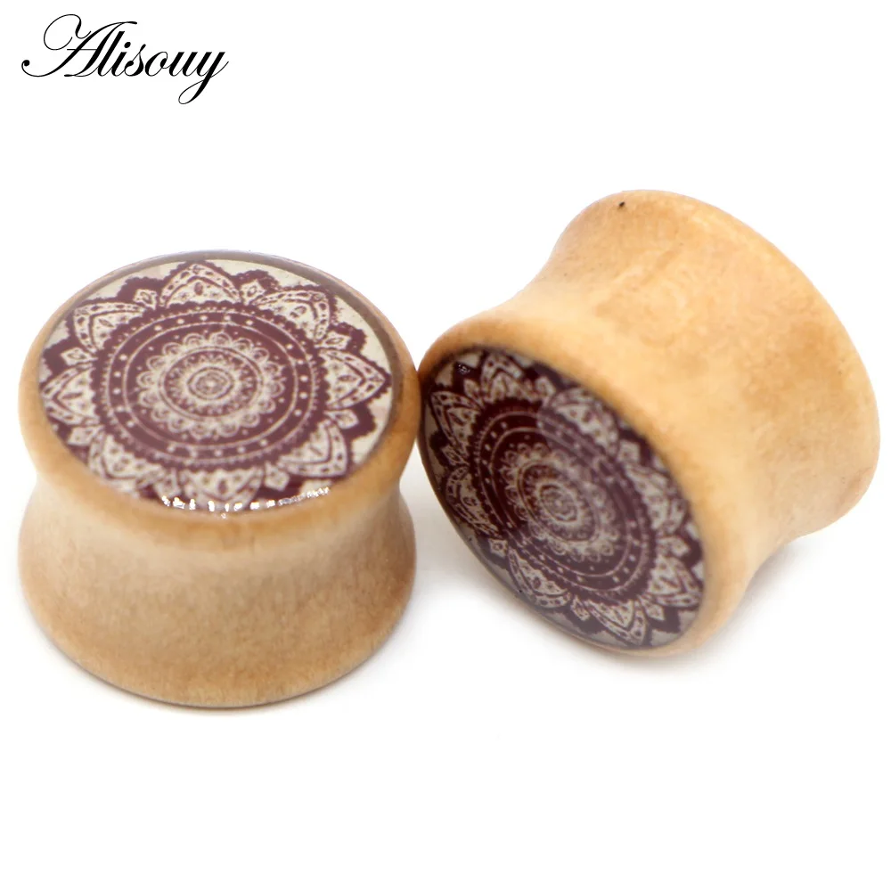 904c Sun Flower Alisouy 2 шт деревянные беруши телесные тоннели цветок череп измерительные приборы 8-20 мм ушной трагус расширитель Природа Дерево пирсинг ювелирные изделия - Окраска металла: 904c Sun Flower
