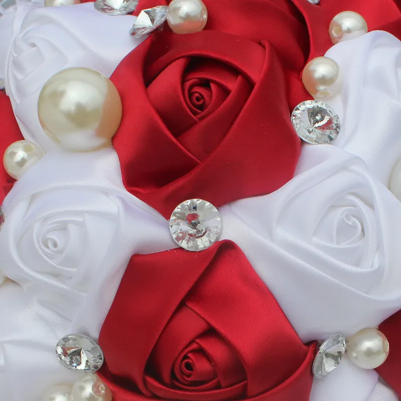 Кружева Свадебный Букет Жемчуг Кристалл Искусственный Красное вино Букеты