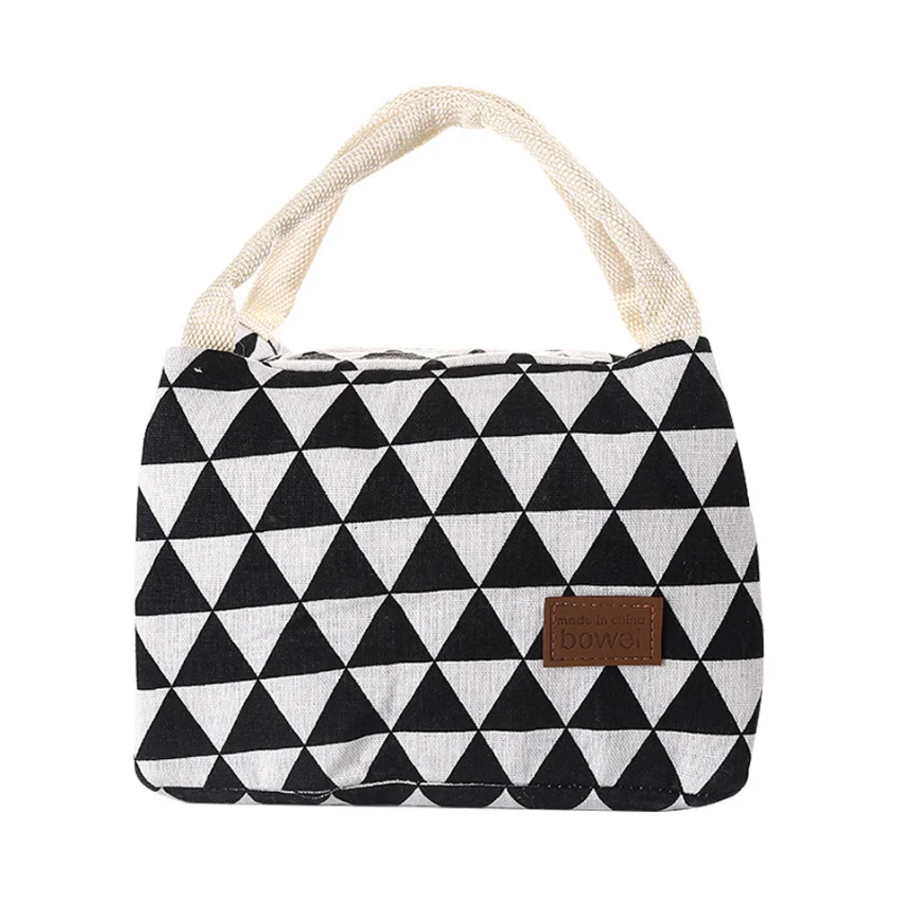 Холщовая Сумка для обеда портативная изоляционная коробка пикника Термосумка