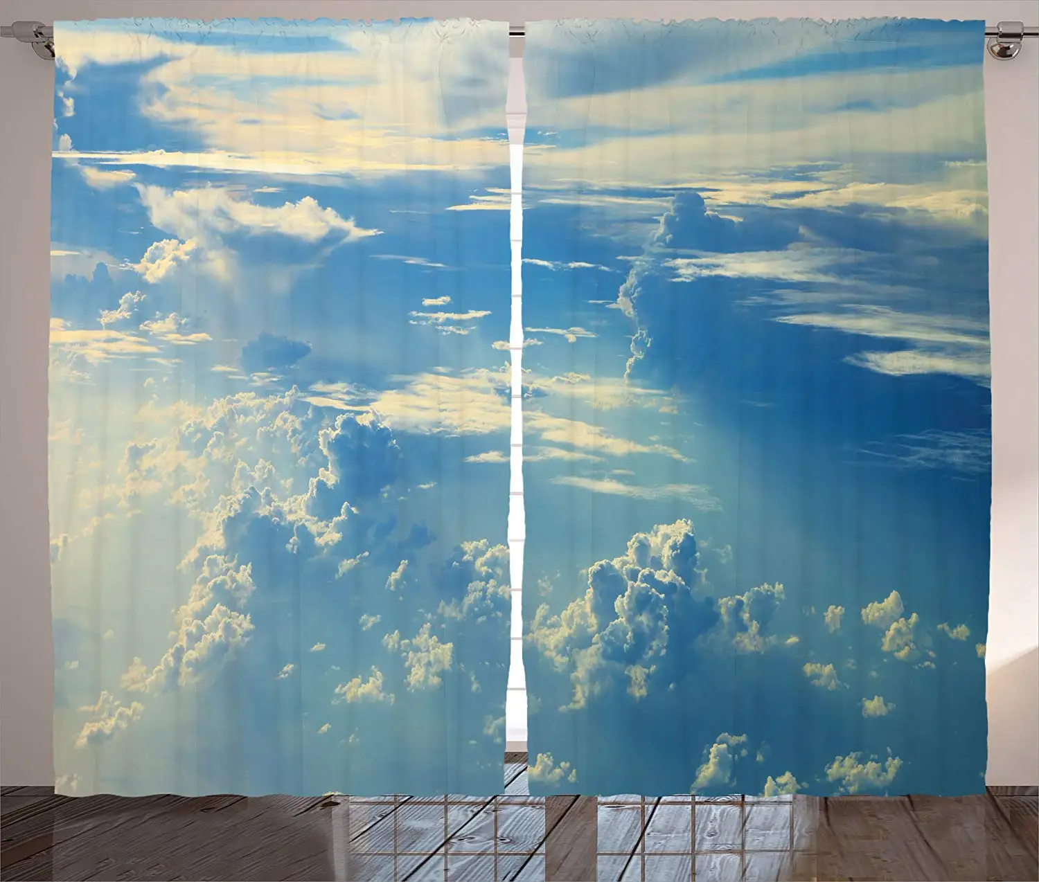 Декор для квартиры занавески рассвет туманный утренний пейзаж вид неба и облаков