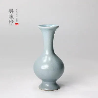 

Ceramic Vase Authentic Sky Blue Kiln Small Vase Retro High-grade Flower Insert Desktop Tea Ceremony Small Flower Decoration
