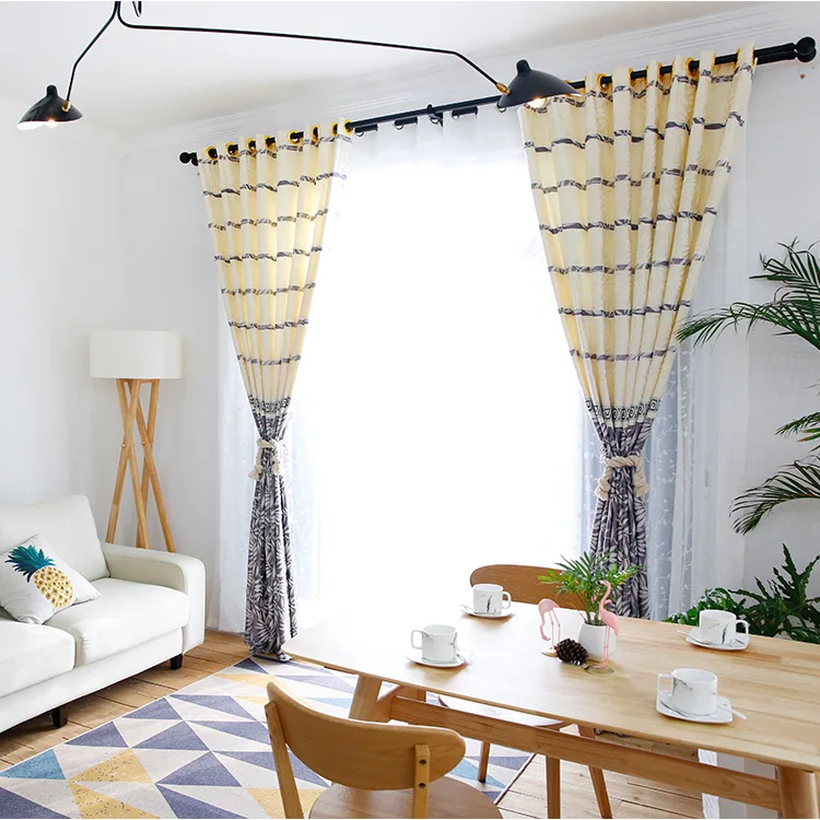 Скандинавские простые сплайсинговые листья жаккардовые Твердые Коло шторы для