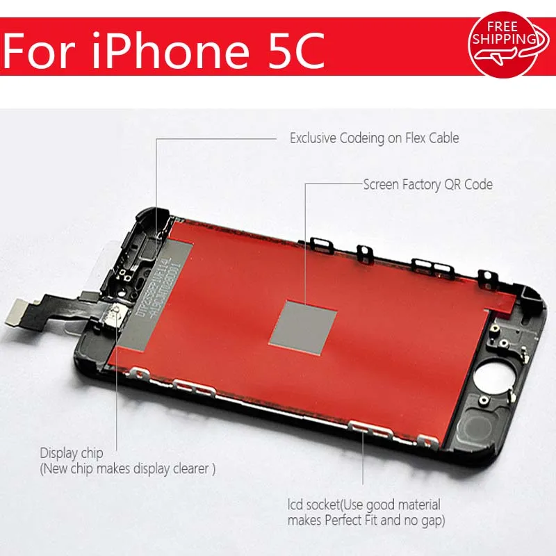 Черный ЖК-дисплей для Apple IPhone 5C Дисплей Сенсорный экран планшета Ассамблеи Замена
