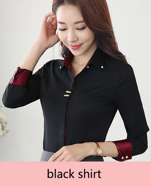 black shirt Элегантный Деловой брючный костюм, женский костюм, брюки и пиджак, офисный женский брючный костюм, костюмы, Униформа, брючный костюм, женские деловые костюмы - Цвет: black shirt