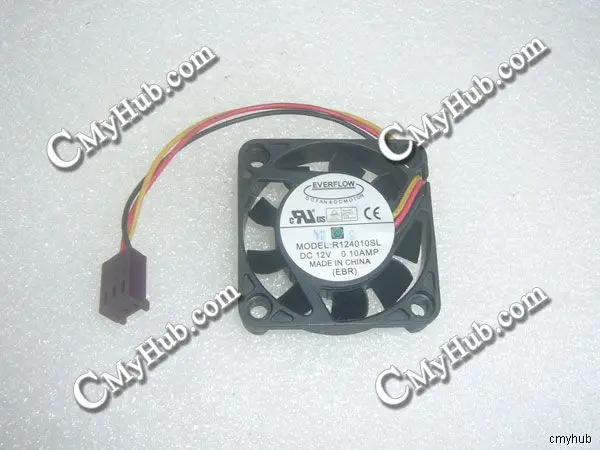 Подлинный для EVERFLOW R124010SL DC12V 0.10A 3-контактный 3-проводной 4010 40x40x10 мм охлаждающий