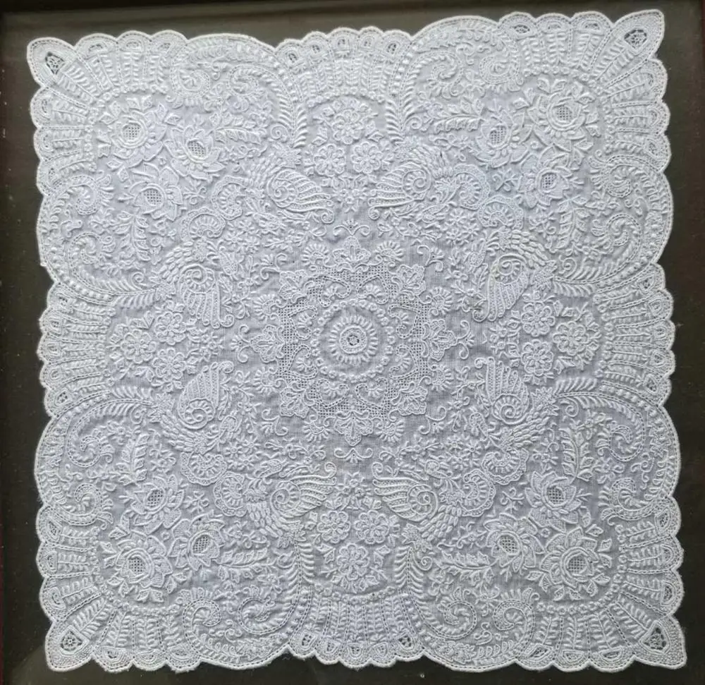 White Новинка платки 11x11 дюймов Белый лен Винтаж Цветочный платок носовой платок изысканный ручной вышивкой платок украшения - Цвет: White