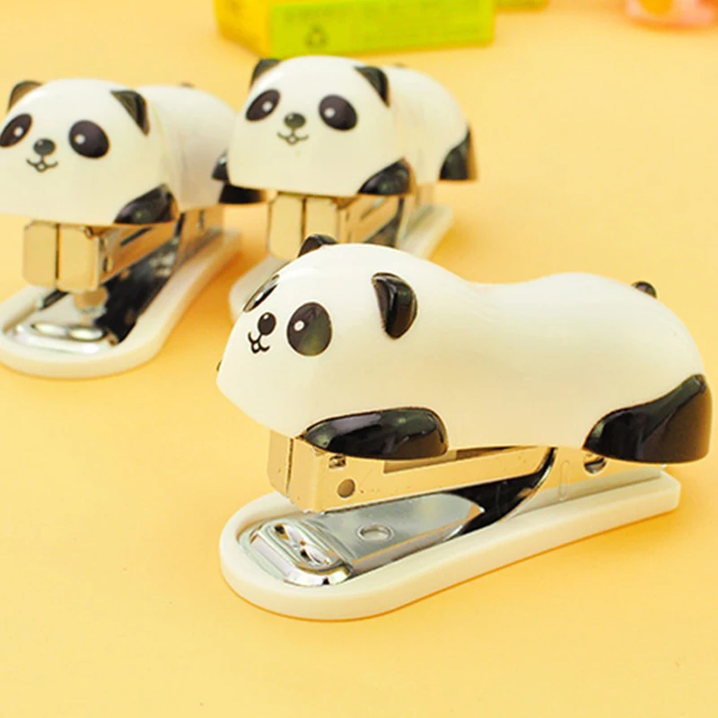 1 шт. мини панда степлер набор мультфильм офисные школьные принадлежности staionery