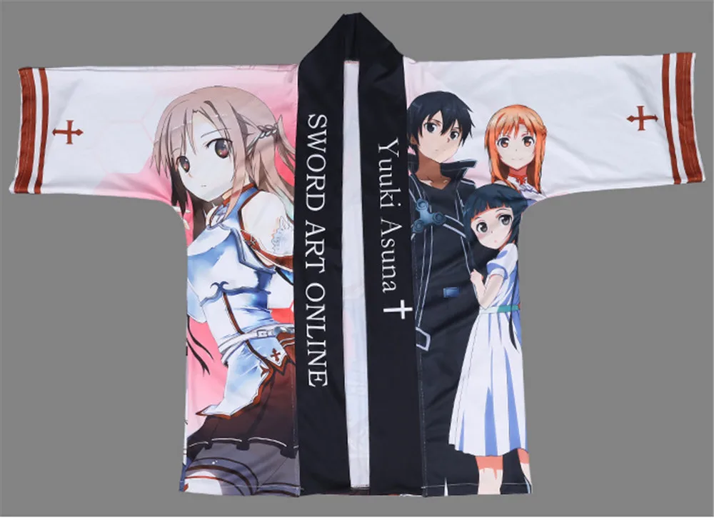 Японские Модные мужские и женские повседневные кимоно Haori Sword Art Online Kirigaya Kazuto Kirito